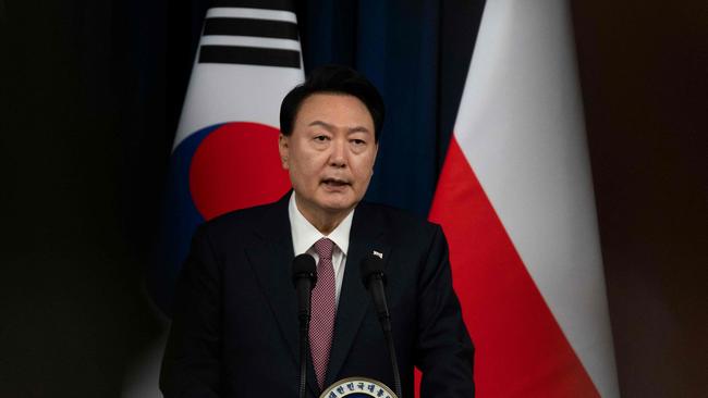 Yoon Suk Yeol said South Korea would ‘not sit by idly by’. Picture: AFP