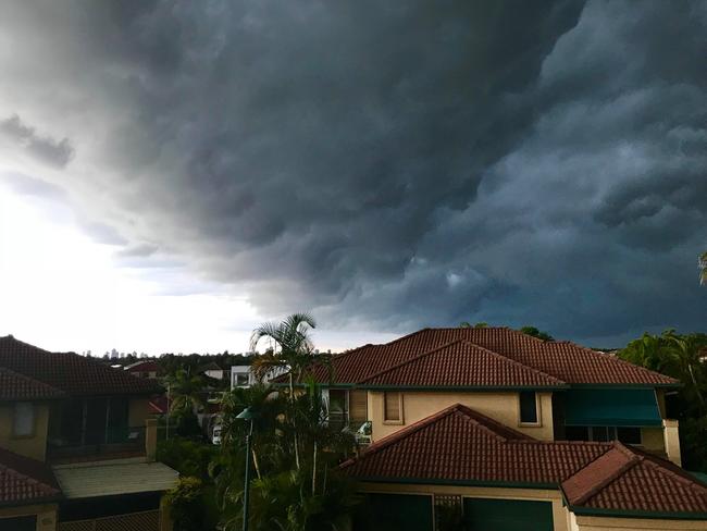 Carrara, Gold Coast as storm rolls in. Picture: Steve Ross