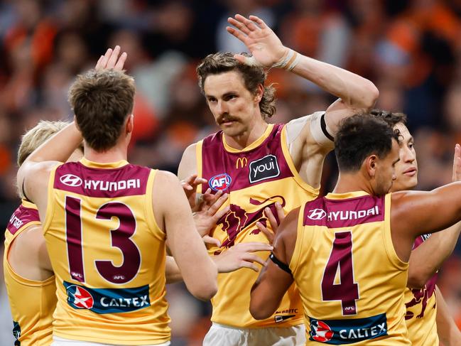 Joe Daniher sealed Brisbane’s comeback from 44 points down. Picture: Dylan Burns/AFL Photos via Getty Images