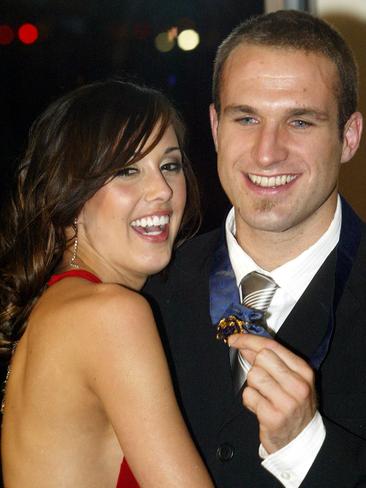 2004: West Coast’s Chris Judd with with his Brownlow Medal. Picture: NewsCorp <a href="http://www.heraldsun.com.au/entertainment/brownlow-red-carpet" target="_blank">MORE BROWNLOW COVERAGE</a>