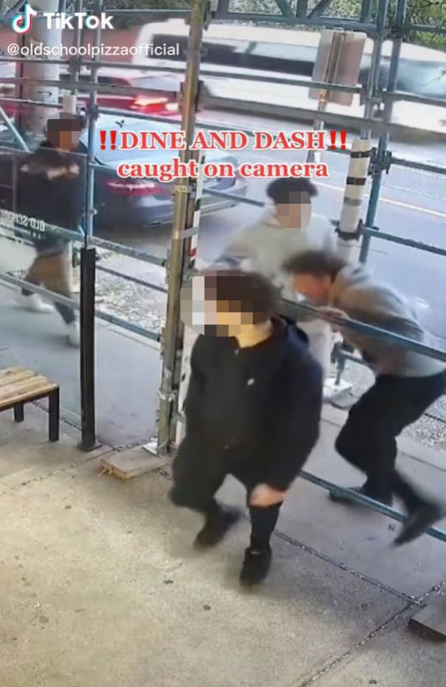 A video shows a group of teens allegedly leaving the Melbourne eatery without paying. Picture: TikTok