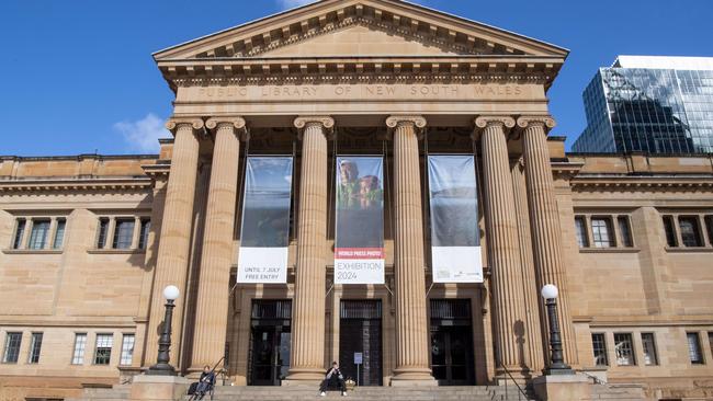 The State Library of NSW has distinguished pillars that would be at home in London. Picture: NewsWire / Simon Bullard.