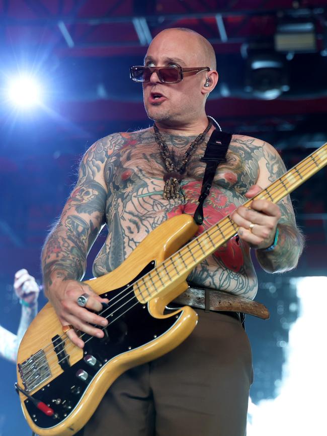 Henrik Hockert of Viagra Boys performing at Coachella festival in April. Picture: Frazer Harrison/Getty