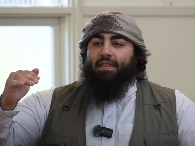 A preacher known as Brother Abu Ahmad at Melbourne's Al Bayyinah Islamic Centre warns that young Australian Muslims were "falling victim to liberal ideologies" in a January 3 video. Picture: YouTube