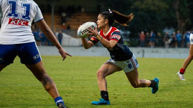 Imogen Hei was crucial to the Roosters’ Tarsha Gale Cup win. Picture: Thomas Lisson
