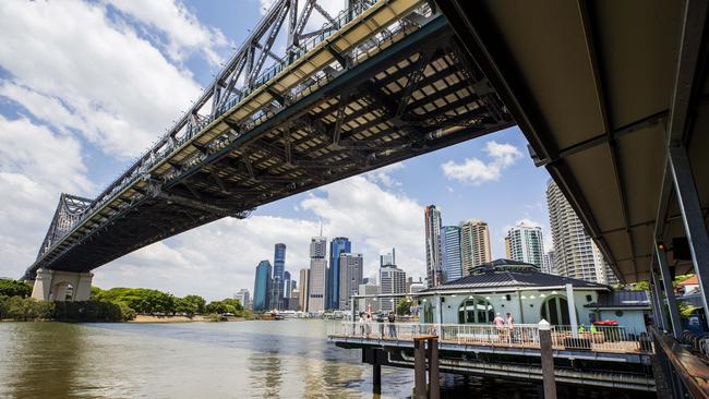 Howard Smith Wharves, under the Story Bridge, has brought new life to the Brisbane River. Picture: Lachie Millard