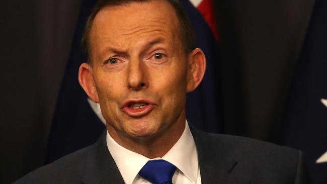 PM Tony Abbott holding a press conference with MP's and Senators on the Governments releasing its White Paper on Developing Northern Australia: Our North, Our Future. in Parliament House in Canberra. pic by Kym Smith