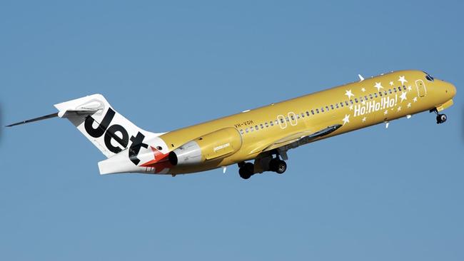 A Boeing 717 in Jetstar livery. Now flying for QantasLink, the jet is one of 20 717s being farewelled by the airline group after being sold to a North American carrier. Picture: Qantas