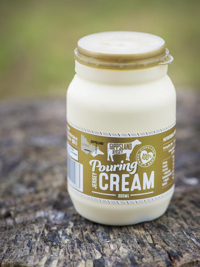 Gippsland Jersey pouring cream. Picture: Zoe Phillips