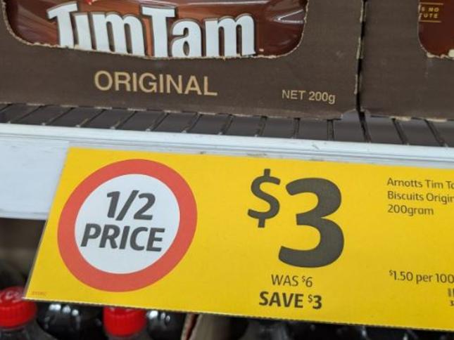 Aussies were disbelieving that Tim Tams were sold at $6. Picture: X/Paul Karp