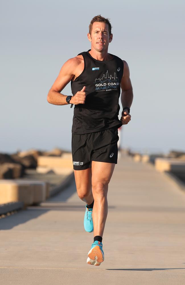 Marathon runner and coach Adam Gordon at the Seaway. Picture: Glenn Hampson.