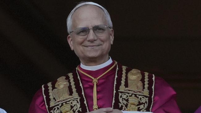 Newly elected Pope Leone XIV appears at the balcony of St. Peter's Basilica at the Vatican, Thursday, May 8, 2025. (AP Photo/Andrew Medichini)