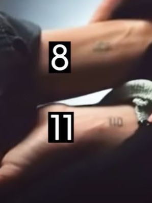 She also claimed that these tattoos in Stranger Things were one of the signs. Picture: YouTube