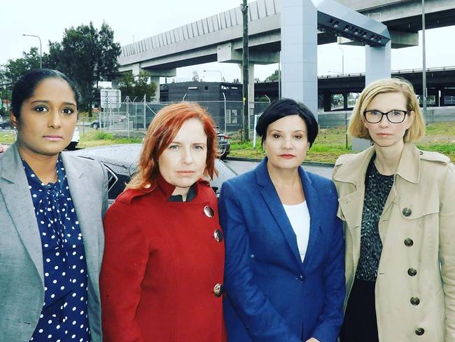 Durga Owen, Julia Finn from Granville, Jodi McKay from Strathfield and Liz Scully rallied to stop the M4 toll mark up. Fighting for the cash back scheme.