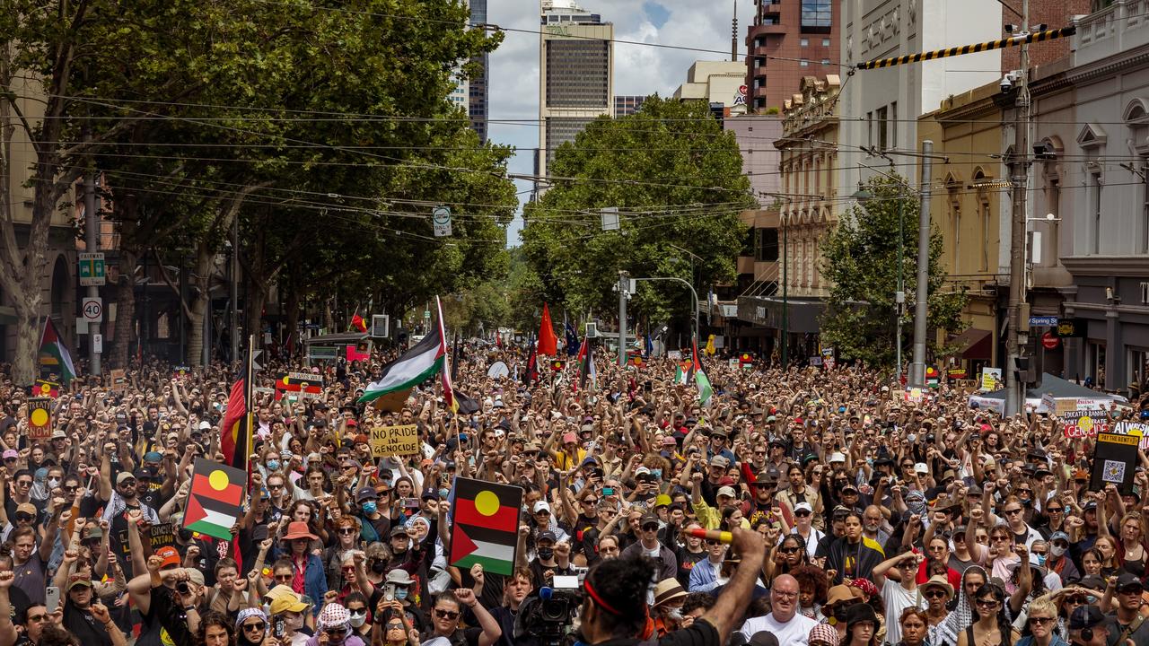 The Invasion Day Rally on January 26, 2024 in Melbourne. Picture: Tamati Smith/Getty Images