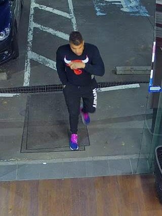 Giakoumis on CCTV at a petrol station.