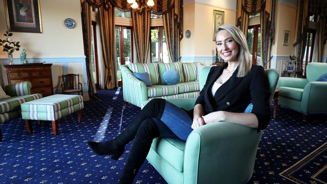 Courier Mail journalist Elizabeth Tilley was given the keys to one of Brisbane's most iconic mansions for a weekend. Pic Peter Wallis