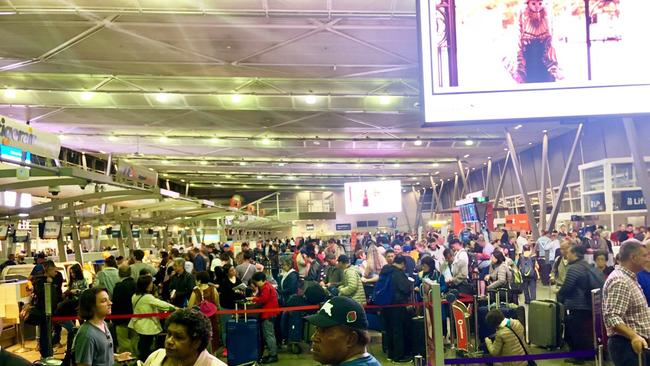 Net overseas migration added a record 550,000 people to Australia’s population in 2023. Above, Sydney Airport after a storm disruption. Picture: supplied