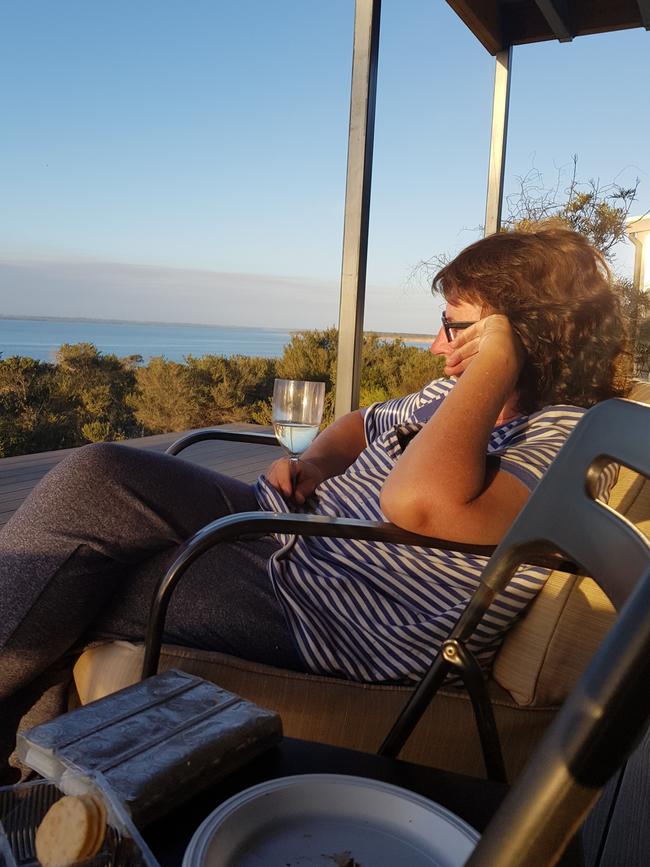 Lynette in her favourite place on the deck of the family’s Loch Sport house.