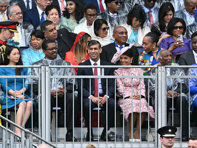 Britain’s Prime Minister Rishi Sunak and his wife Akshata Murty were in the crowd. Photo: AFP.