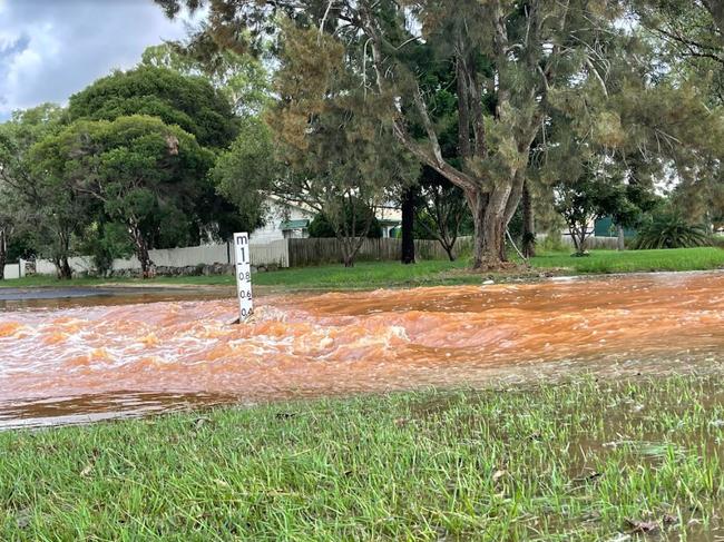 Flooding at Bell Street in Kingaroy (5.25pm). Photo/South Burnett local