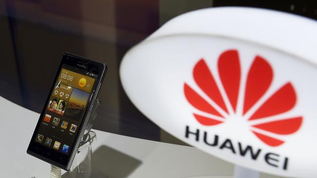 A Huawei phone on display in a store in Beijing. Pic: AFP