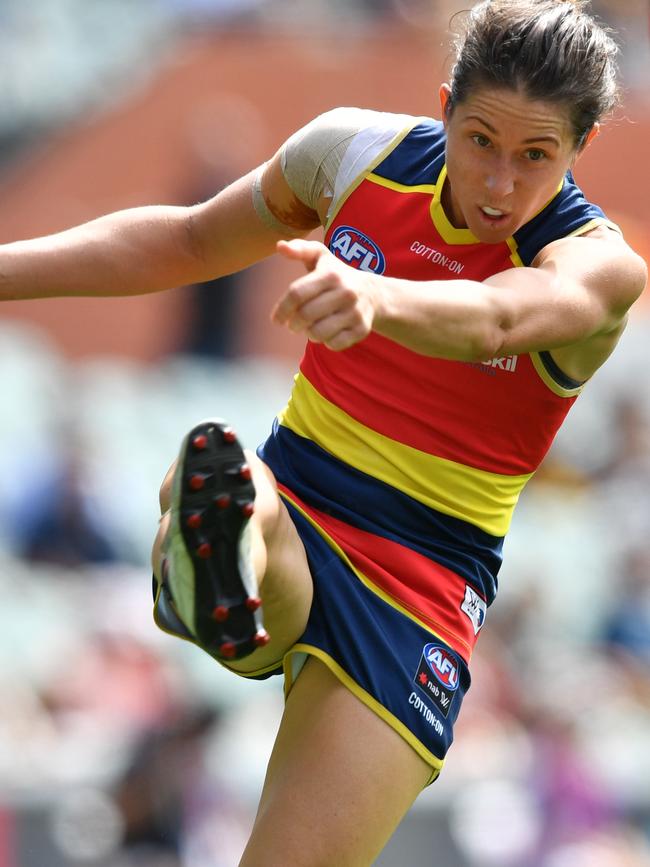 New recruit for 2019, Renee Forth, impressed after coming to Adelaide after a trade deal with GWS. PHOTO: AAP Image/David Mauriz