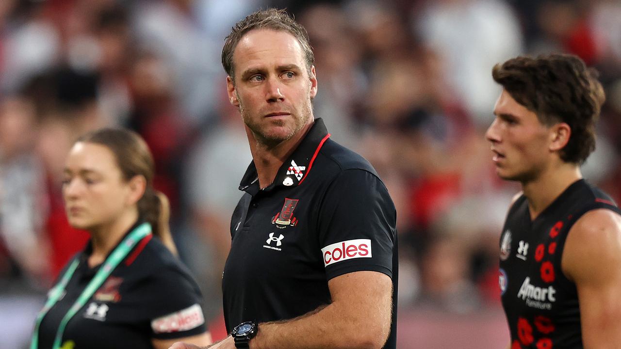 Essendon coach Ben Rutten liked what he saw against Hawthorn. Picture: Mark Stewart.