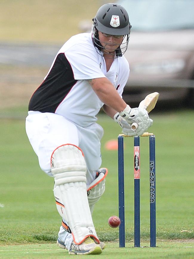 Luke Castle batting for Riddell. Pictures Angie Basdekis