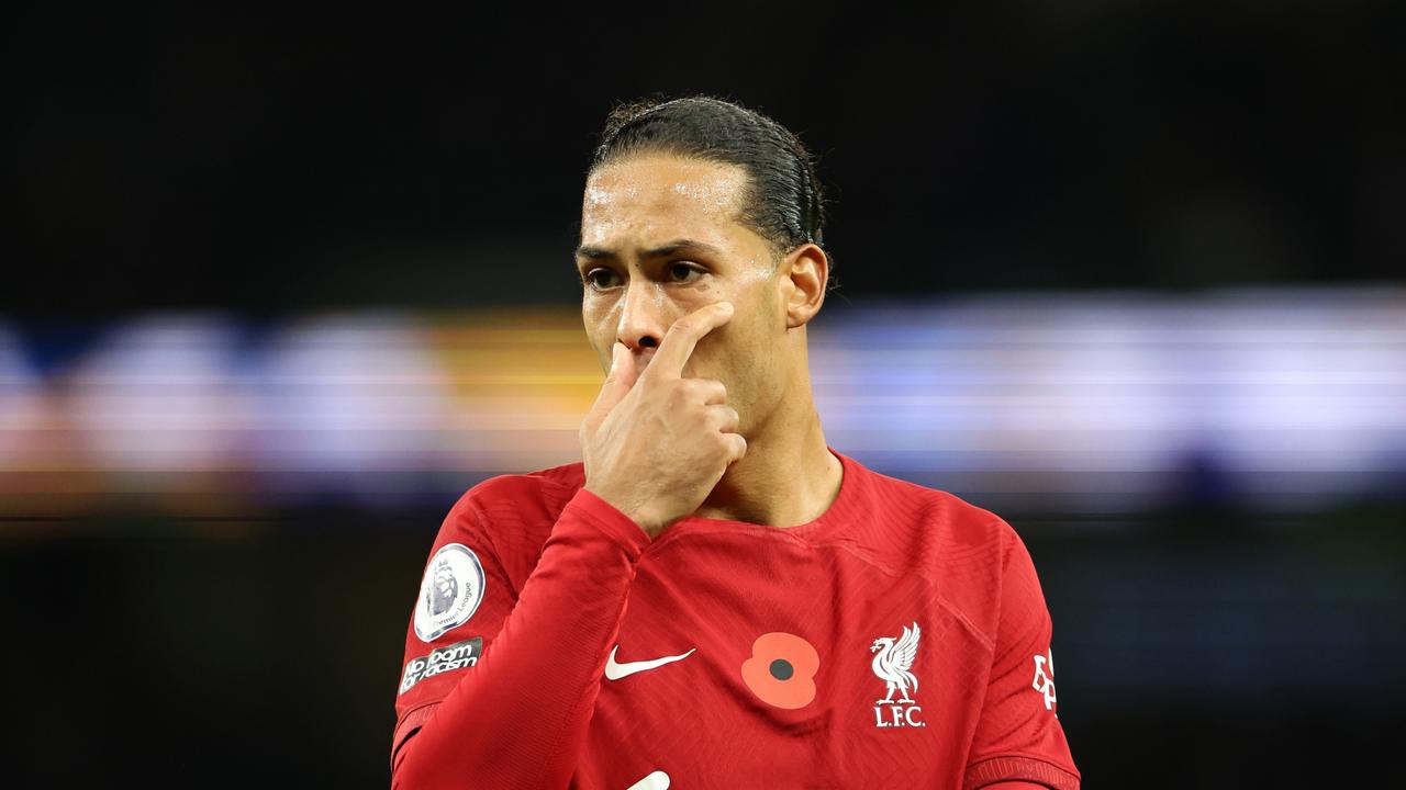 LONDON, ENGLAND - NOVEMBER 06: Virgil van Dijk of Liverpool during the Premier League match between Tottenham Hotspur and Liverpool FC at Tottenham Hotspur Stadium on November 06, 2022 in London, England. (Photo by Catherine Ivill/Getty Images)