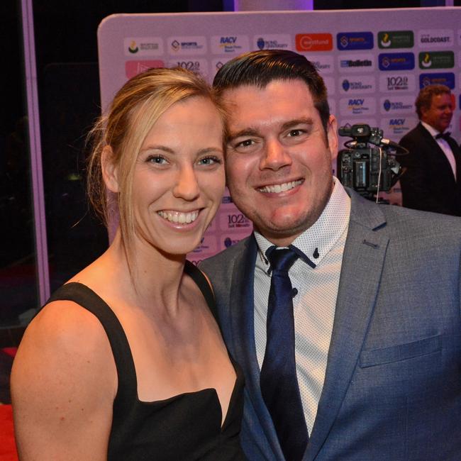 Taneille Crase and Juan Goebel at Gold Coast Sports Star Awards at RACV Royal Pines Resort, Benowa. Pic: Regina King (copyright restrictions apply 07 55322193). "FEES APPLY, ONE TIME USE, NO ON-SELL OR ON-PASS". Pic for Peter and Regina Column The Inside Word GC Bulletin ONE TIME USE ONLY. Please call for permission to use.