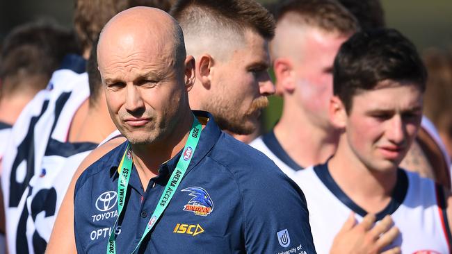 Matthew Nicks takes charge of the Crows for the first time in their Marsh Community Series game on the weekend. Picture: Quinn Rooney (Getty).