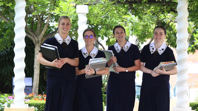 Year 12 students from St MargaretÃs Anglican Girls School Lily Shann, Ruby Greenup, Gabriella Henzell, Holly Marchant are ready to go for their Exams. Pics Adam Head