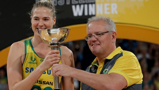 Caitlin Bassett with Scott Morrison in the days when there was just one captain