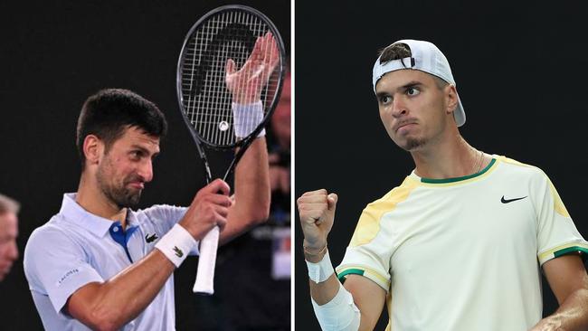 Novak Djokovic was impressed by what he saw. Photo: Getty Images and AFP