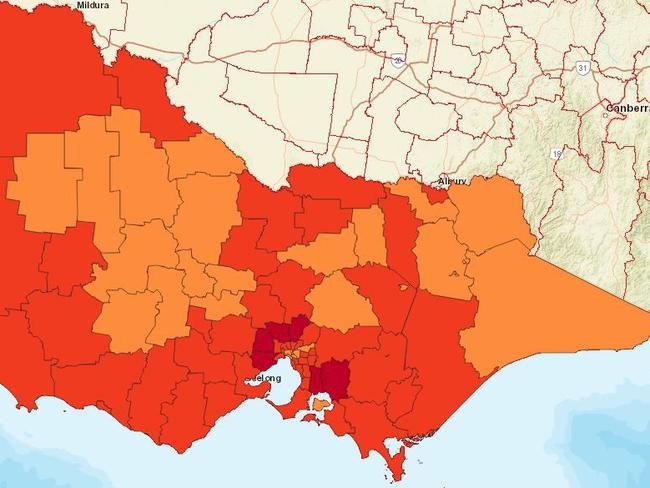 Maps show Victoria’s hot spots for kids aged four and under.