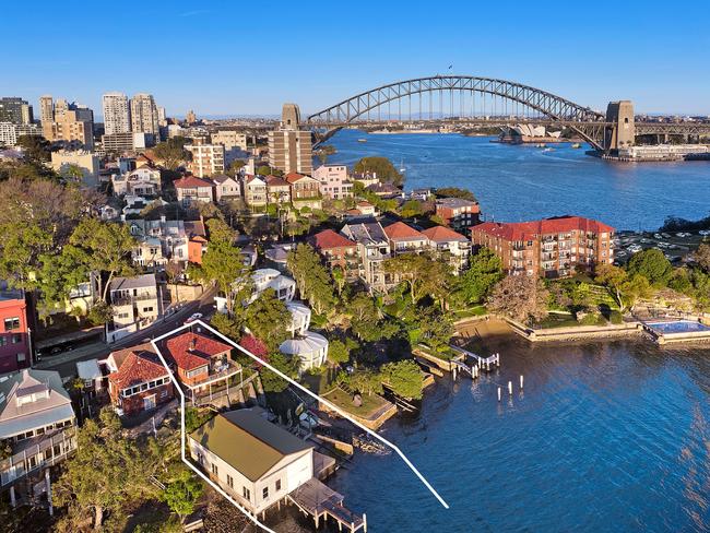 The home is perched right on the water in one of Sydney’s most exclusive suburbs.