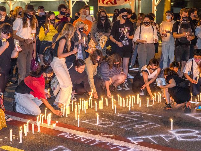 Protest in Brisbane for black death in custody at Queensland Police Roma Street Watchhouse, Friday, September 18, 2020 - Picture: Richard Walker