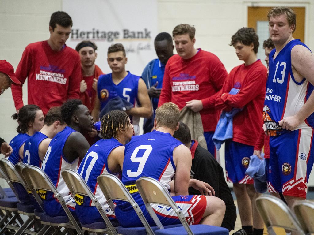 QSL basketball mens, Mountaineers vs Gold Coast Rollers. Friday, June 18, 2021. Picture: Nev Madsen.
