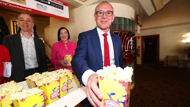 Jay Weatherill at the Capri Theatre in Goodwood to announce Technicolor’s expansion to Adelaide. Picture: Tait Schmaal