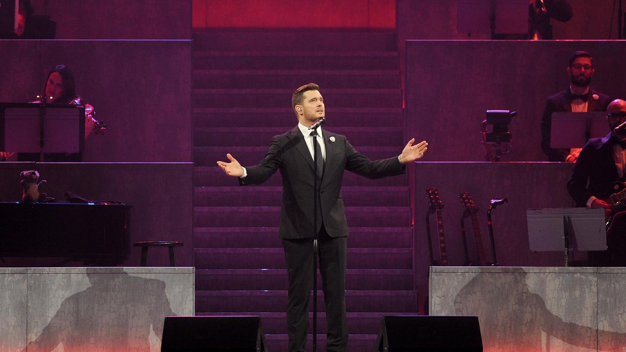 Michael Buble concert at Brisbane Entertainment Centre. Tuesday February 4, 2020. (AAP image, John Gass)