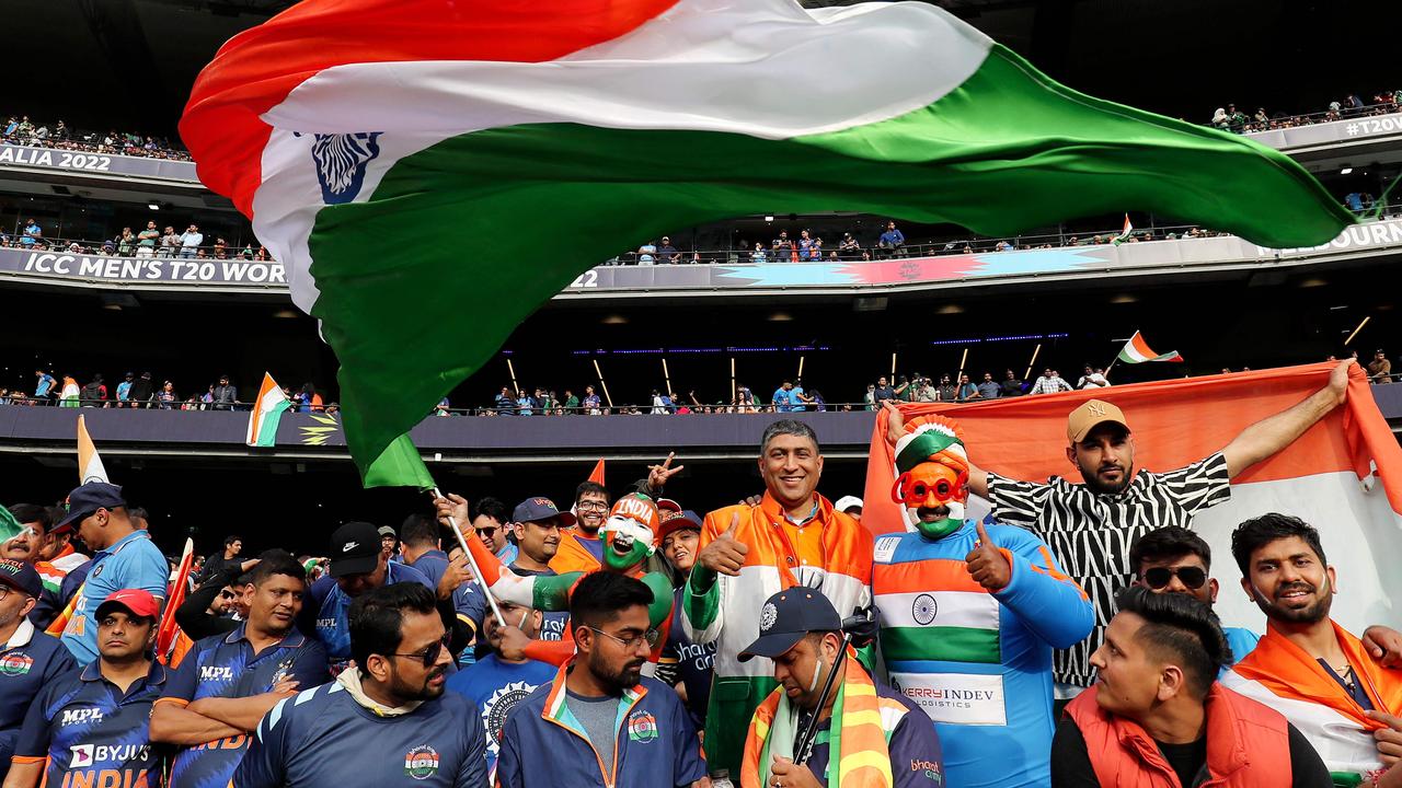 India fans cheer on at the MCG. Picture: AFP