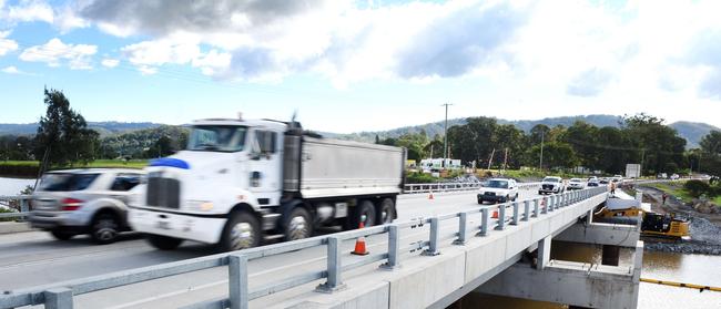 Traffic back on the reopened John Muntz Bridge.  Picture: John Gass.