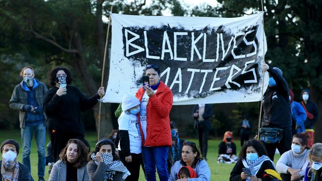 Black Lives Matter movement protest, The Domain, Sydney. Picture by Damian Shaw