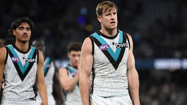 Tom Jonas could come straight out of the Power side if McKenzie returns. (Photo by Morgan Hancock/AFL Photos via Getty Images)