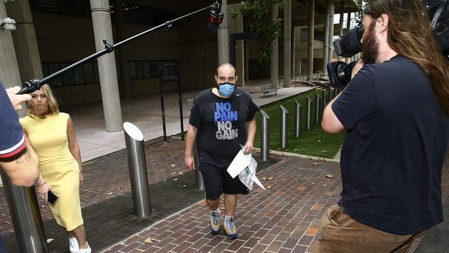 Stephan was greeted by the media after having been released. Picture: John Appleyard