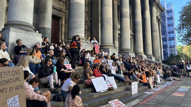Protest rally calling for the end of violence against women. Picture: Isabel McMillan