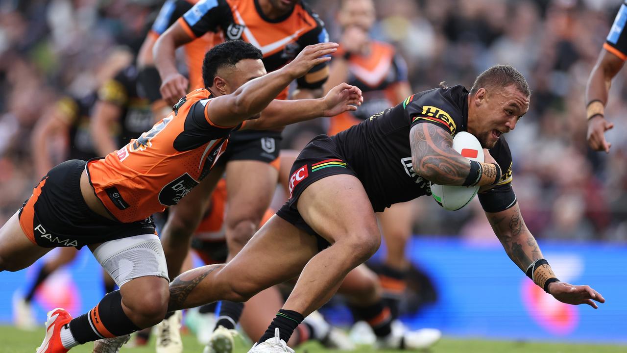 Fisher-Harris was dominant against the Tigers. (Photo by Cameron Spencer/Getty Images)