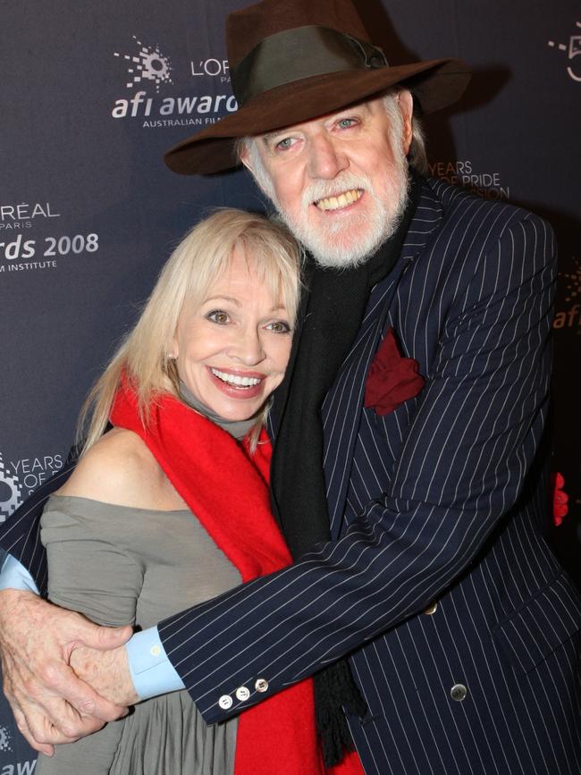 Barry Crocker with his partner – former Dr Who actress – Katy Manning. Picture: supplied.