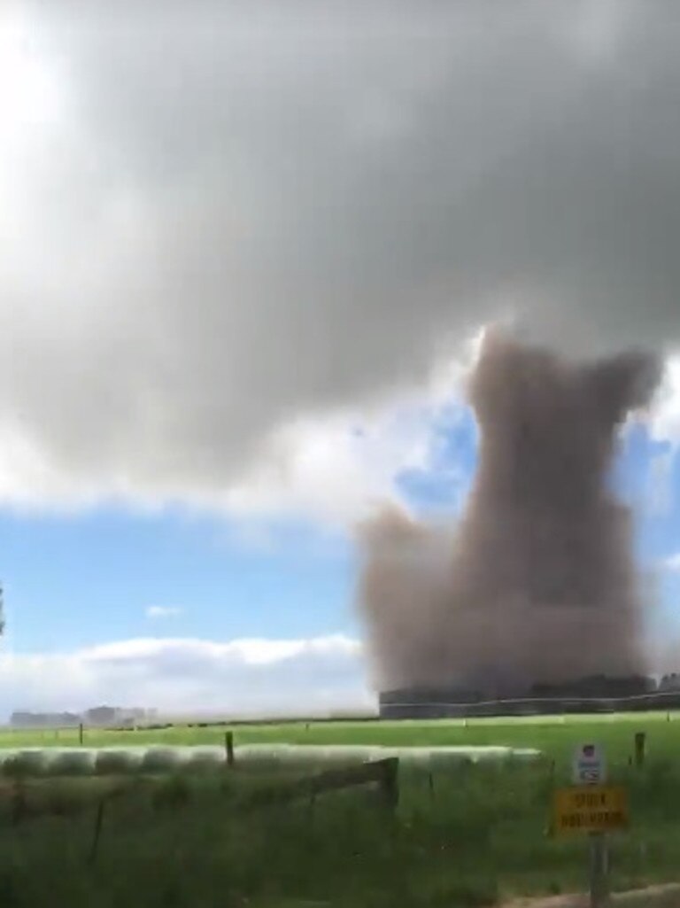 Alesha Plew and her husband captured the moment the tornado tore through New Zealand. Picture: Alesha Plew